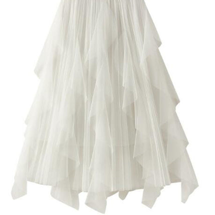 Pleated chiffon midi skirt