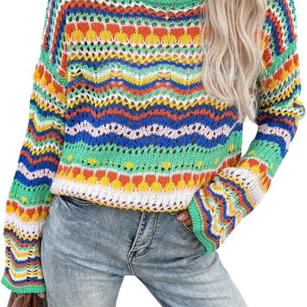 Crochet striped sweater