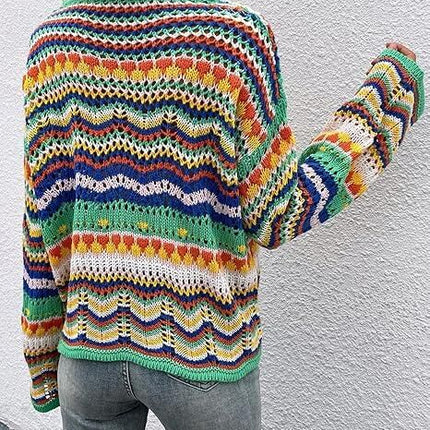 Crochet striped sweater