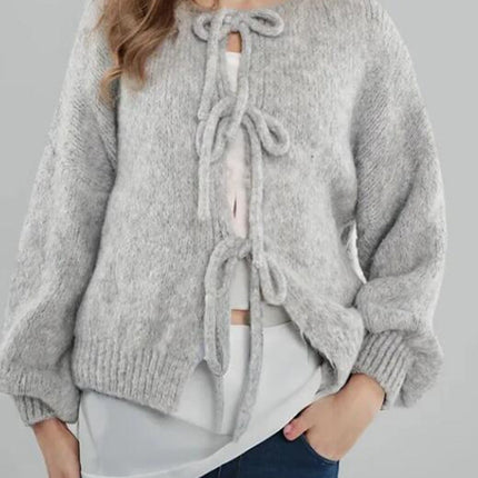V-neck front tie Cardigan