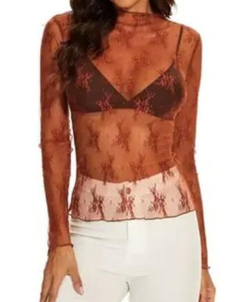 Long sleeve mesh top