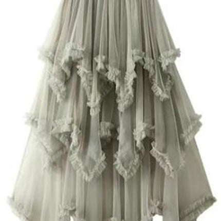 Layered Mesh High Waist Skirt