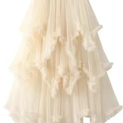 Layered Mesh High Waist Skirt