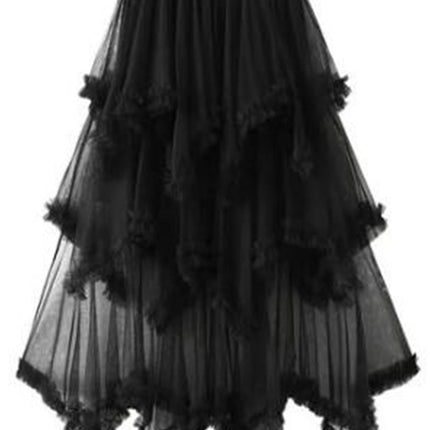 Layered Mesh High Waist Skirt