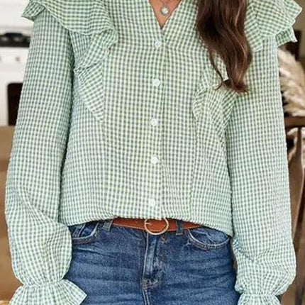 Plaid long sleeve top