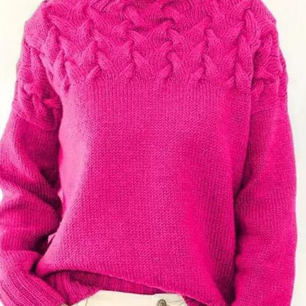Mock neck knit sweater