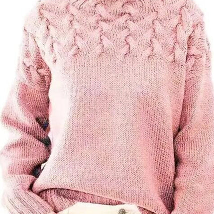 Mock neck knit sweater