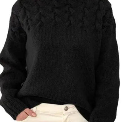 Mock neck knit sweater