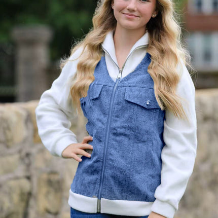 Zip up denim jacket