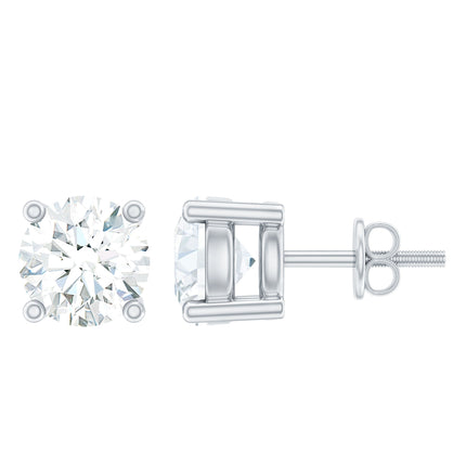 Minimalist Sterling Silver Moissanite Stud Earrings