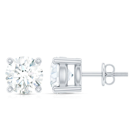 Minimalist Sterling Silver Moissanite Stud Earrings