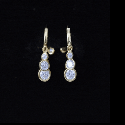 Bezel Set Moissanite Hinged Hoop Drop Earrings in Silver