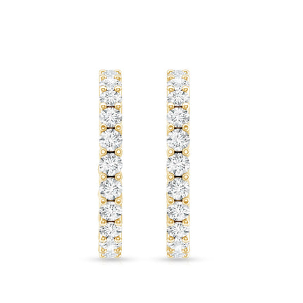Lab Grown Diamond Hoop Earrings with Screw Back