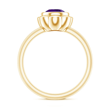 1 Carat Amethyst Engagement Ring in Bezel Setting