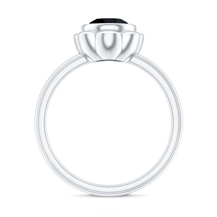 1.2 Carat Black Onyx Bezel Set Engagement Ring
