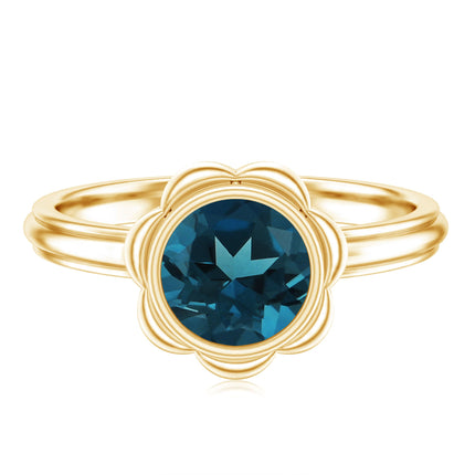 Genuine 1.35 Carat London Blue Topaz Solitaire Engagement Ring