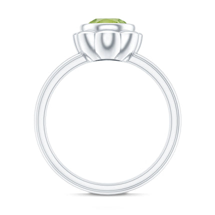 Bezel Set 1.2 Carat Peridot Engagement Ring for Women