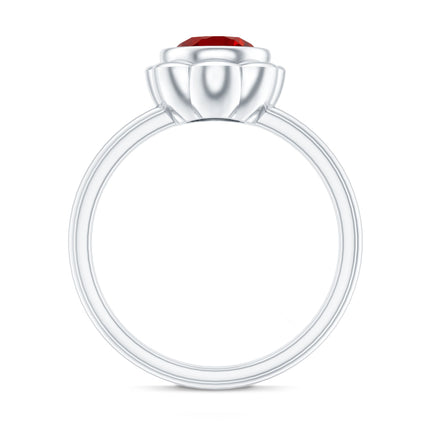 1.3 Carat Lab Grown Ruby Flower Engagement Ring