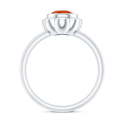 1.5 Carat Real Fire Opal Flower Engagement Ring