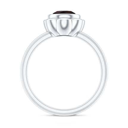 1.5 Carat Round Cut Black Opal Solitaire Engagement Ring in Bezel Setting