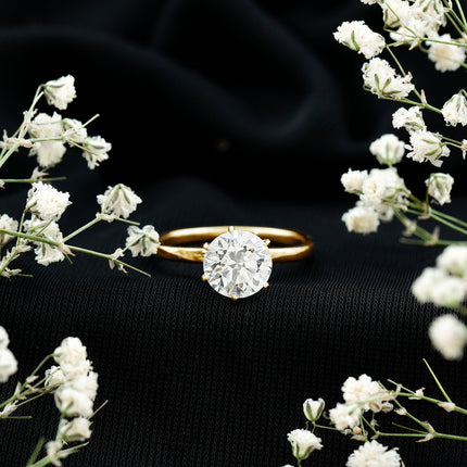 2 Carat Lab Grown Diamond Solitaire Engagement Ring with Hidden Halo