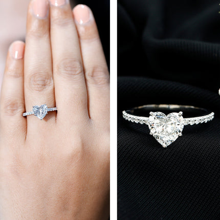 2 Carat Lab Grown Diamond Heart Engagement Ring for Her
