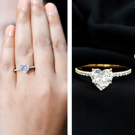 2 Carat Lab Grown Diamond Heart Engagement Ring for Her