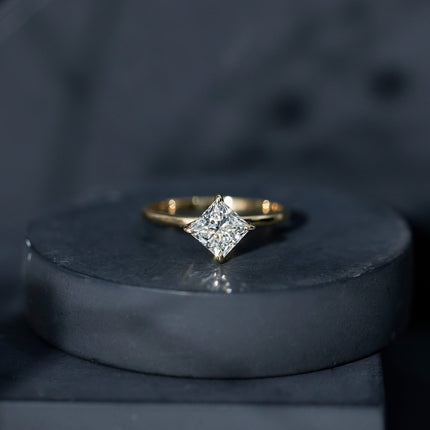 1.25 CT Princess Cut Lab Grown Diamond Solitaire Engagement Ring