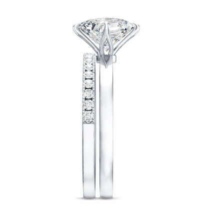 Princess Cut Lab Grown Diamond Ring With Wedding Band
