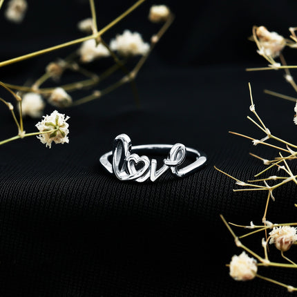 Love Ring in 14k Gold Plated Sterling Silver