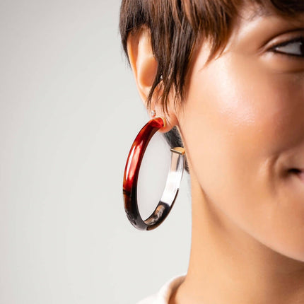 Game Day XL Oval Tie Dye Lucite Hoop Earrings