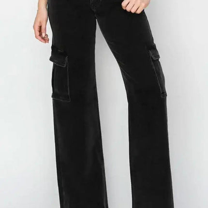 Risen High Rise Wide Leg Cargo Jeans