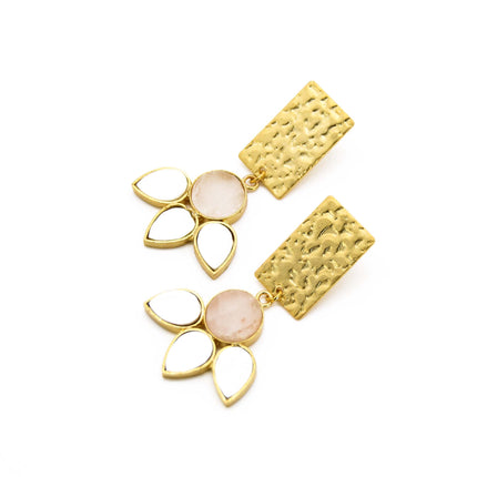 Rose Quartz & Mother of Pearl Earring
