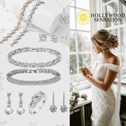 Round Cut Cubic Zirconia Tennis Bracelet with Round Cut Cubic Zirconia