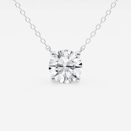 2.00 CTW Lab Grown Round F/G VS1 Diamond Floating Solitaire Pendant in 14K White or Yellow Gold – AGI Certified