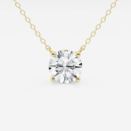 3.00 ct Lab Grown Round Diamond Floating Solitaire Pendant in 14K White or Yellow Gold – AGI Certified