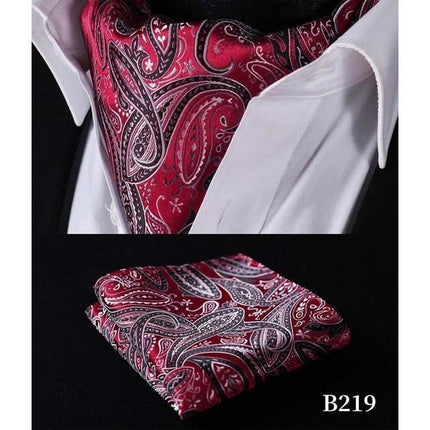 Royal Red Silk Ascot/Cravat Tie & Handkerchief