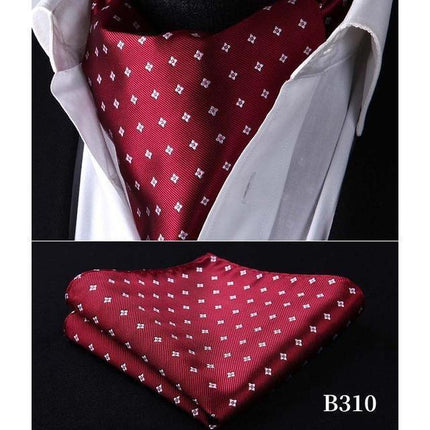 Royal Wine Silk Ascot/Cravat Tie & Handkerchief