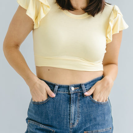 Ruffle Sleeve Halftee