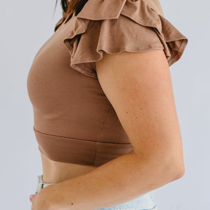Ruffle Sleeve Halftee