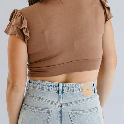 Ruffle Sleeve Halftee