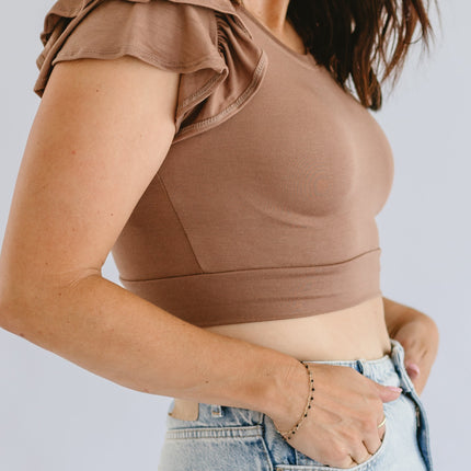 Ruffle Sleeve Halftee