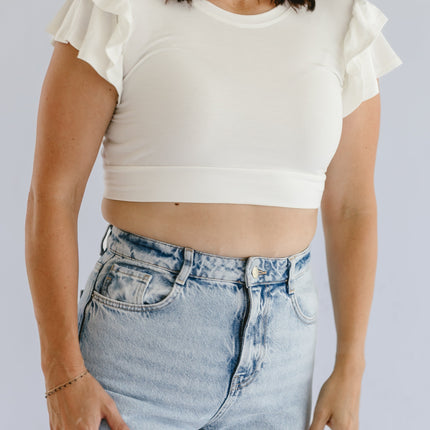 Ruffle Sleeve Halftee