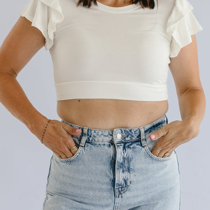 Ruffle Sleeve Halftee
