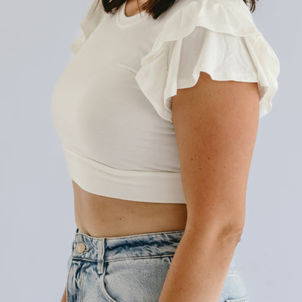 Ruffle Sleeve Halftee