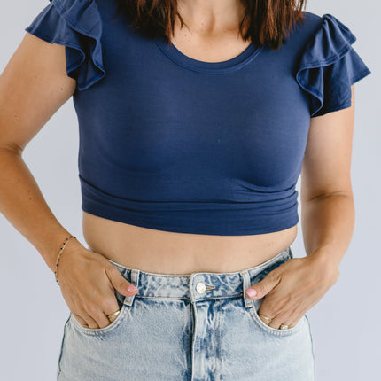 Ruffle Sleeve Halftee