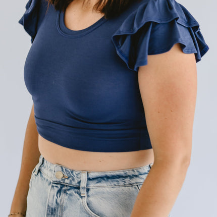 Ruffle Sleeve Halftee
