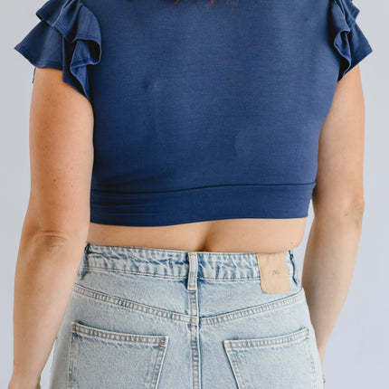 Ruffle Sleeve Halftee