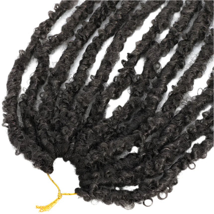 Butterfly Faux Locs Crochet Hair | 12/14" Distressed Goddess Locs | Pre-Looped | 12 Strands/Pack