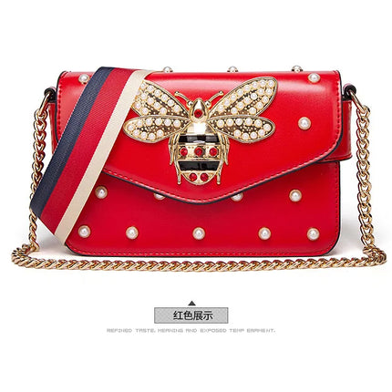 New Fashion Women's Bag Trend | Brand Pearl Bee Shoulder Bag & High Quality Temperament Ladies Crossbody Bag (Designer Luxury Handbag)